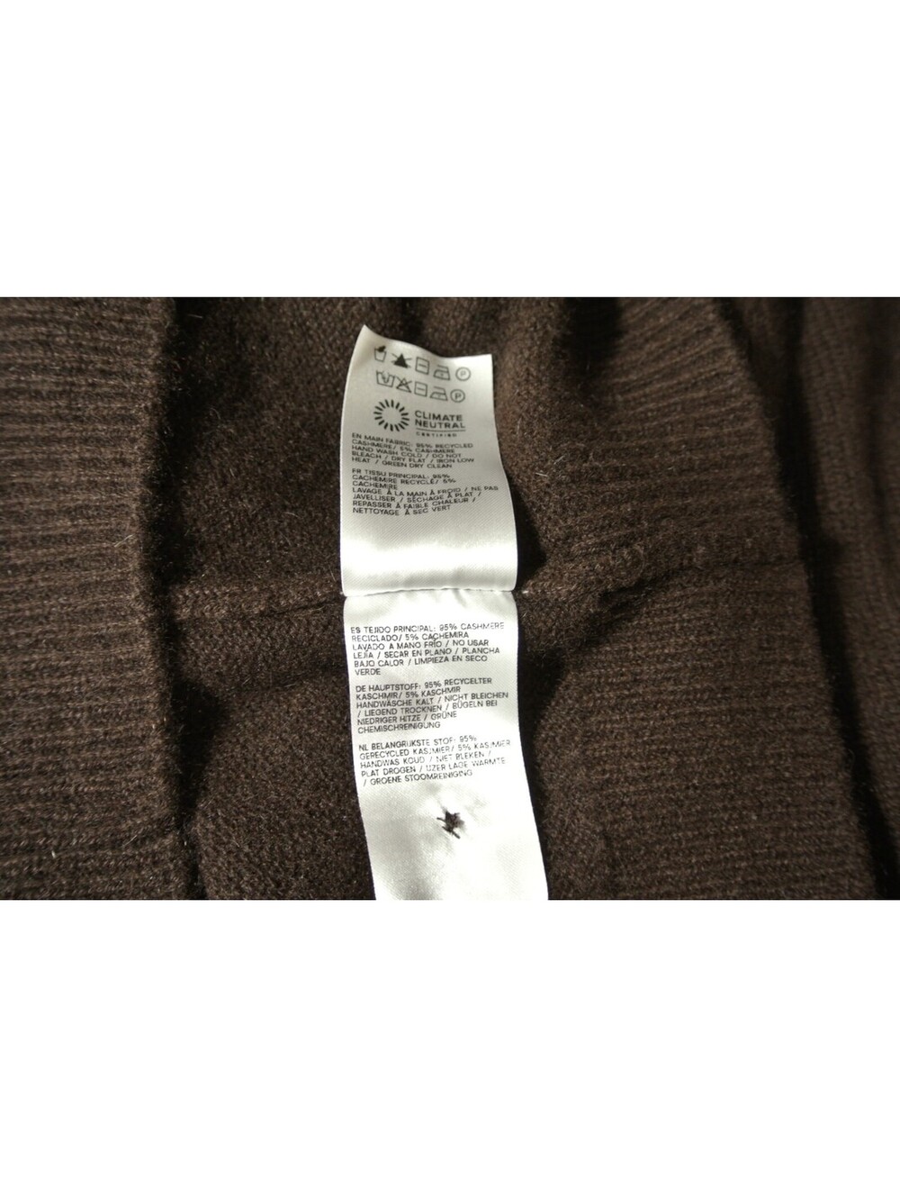 NEW, Reformation Clara Cashmere Crew Cardigan in Brown Sz M #S7620 - Picture 7 of 7